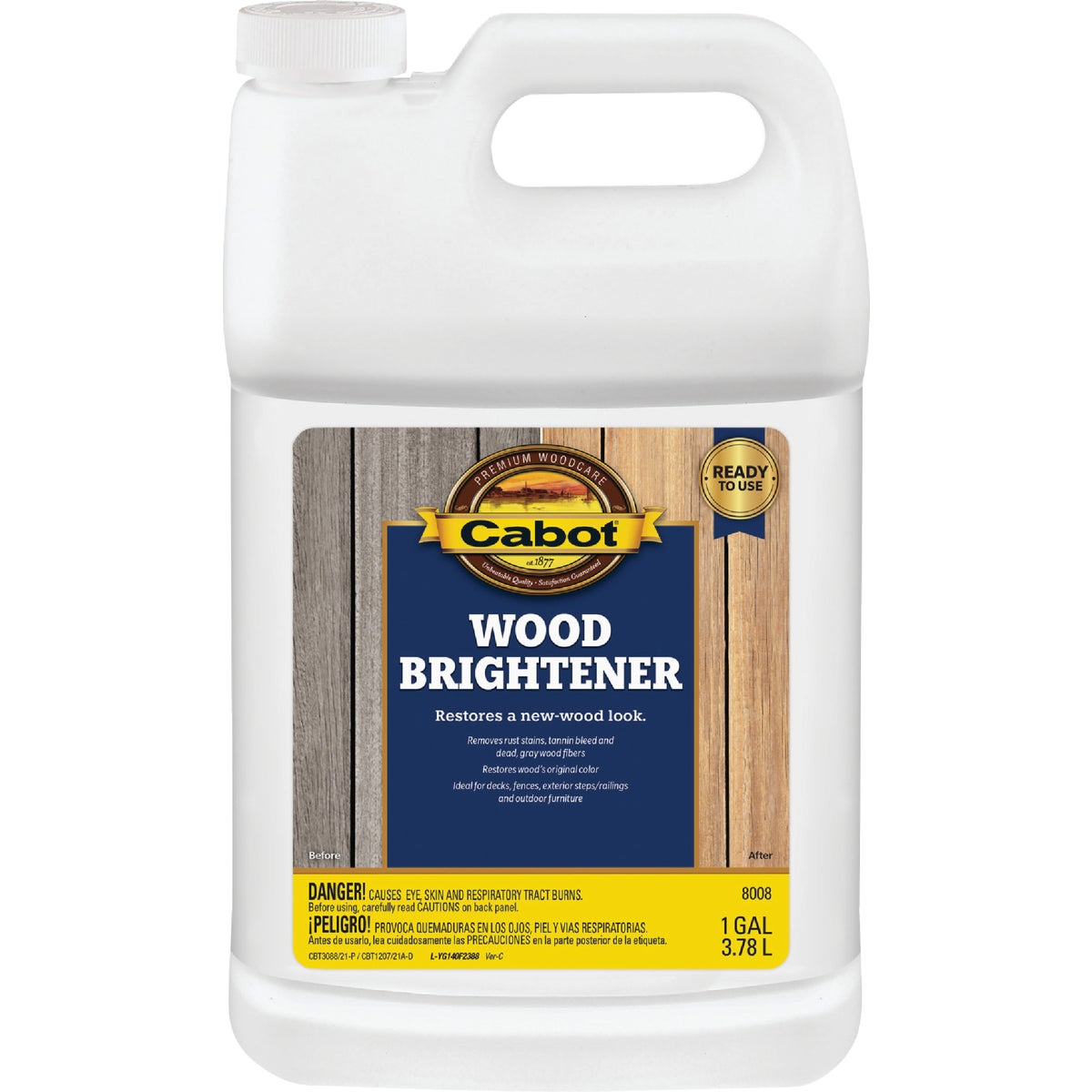 Cabot 1 Gal. Ready-To-Use Wood Brightener, 8008