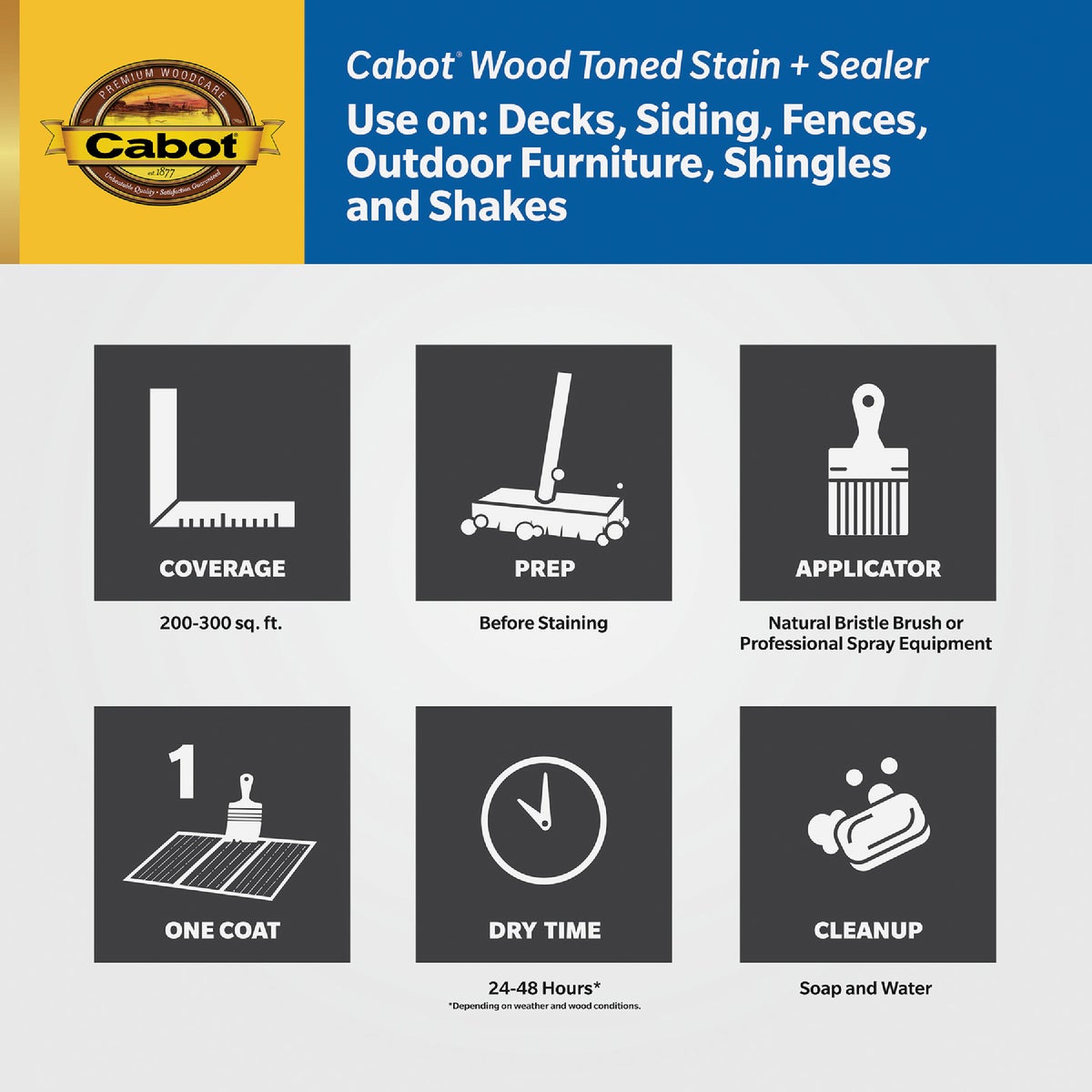 Cabot VOC Wood Toned Deck & Siding Exterior Stain & Sealer, 19204 Heartwood, 1 Gal. Image 3