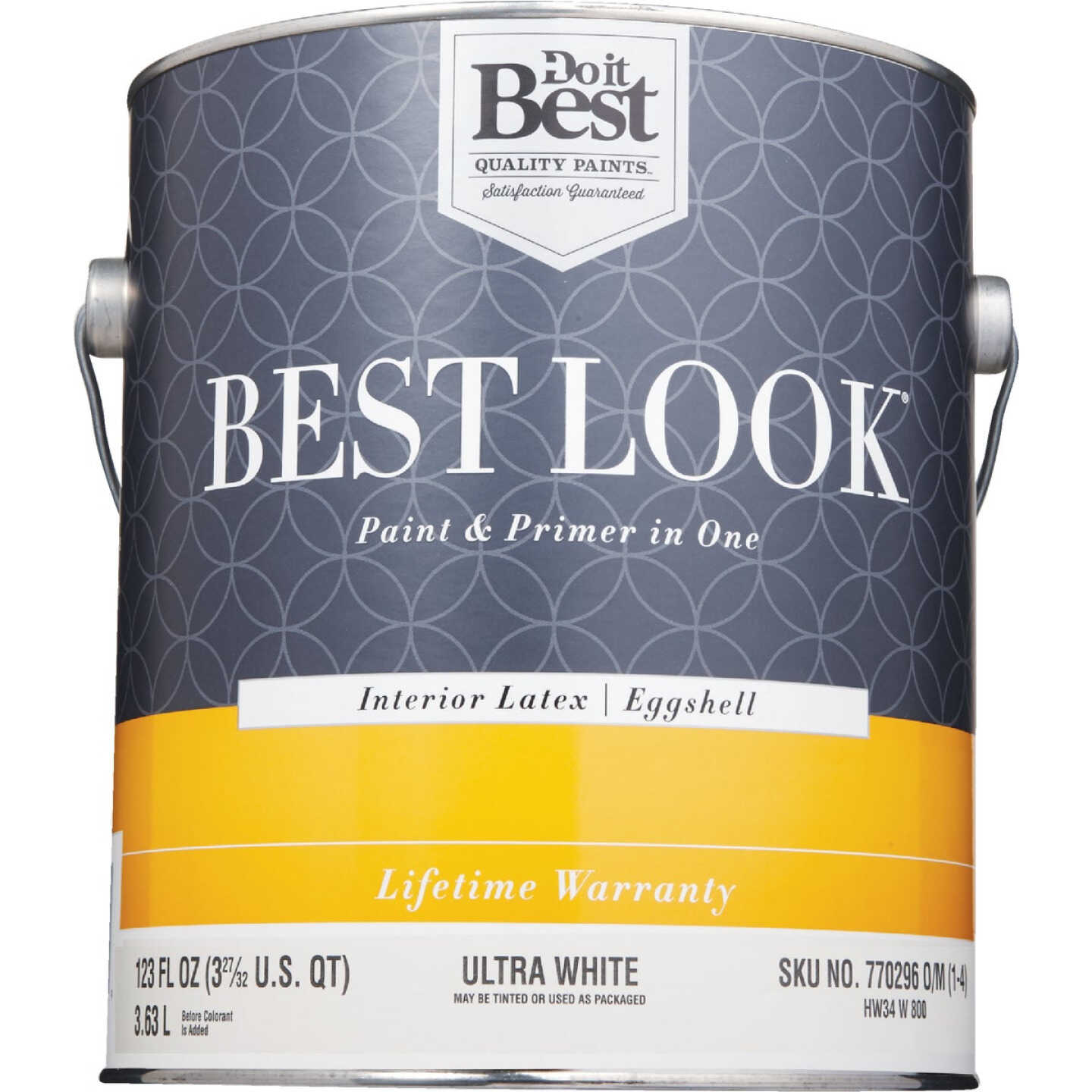 Best Look Latex Premium Paint & Primer In One Eggshell Interior Wall Paint, Ultra White, 1 Gal. Image 2