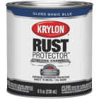 Krylon Rust Protector Oil-Based Gloss Rust Control Enamel, Basic Blue, 1/2 Pt. Image 1