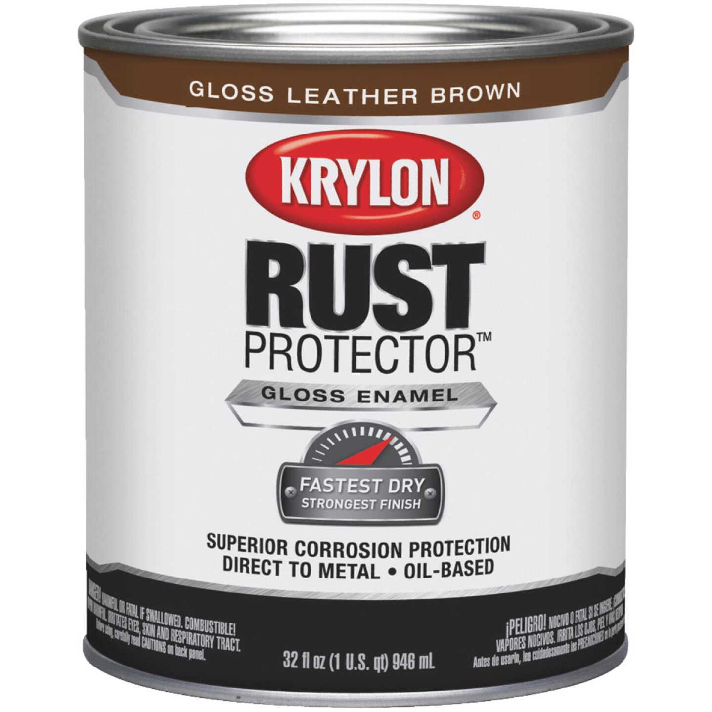Krylon Rust Protector Oil-Based Gloss Rust Control Enamel, Leather Brown, 1 Qt. Image 1