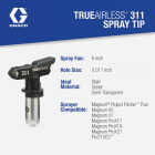 Graco Reverse-A-Clean 6 to 8 In. W. 0.011 Tip Paint Sprayer Airless Spray Tip Image 2