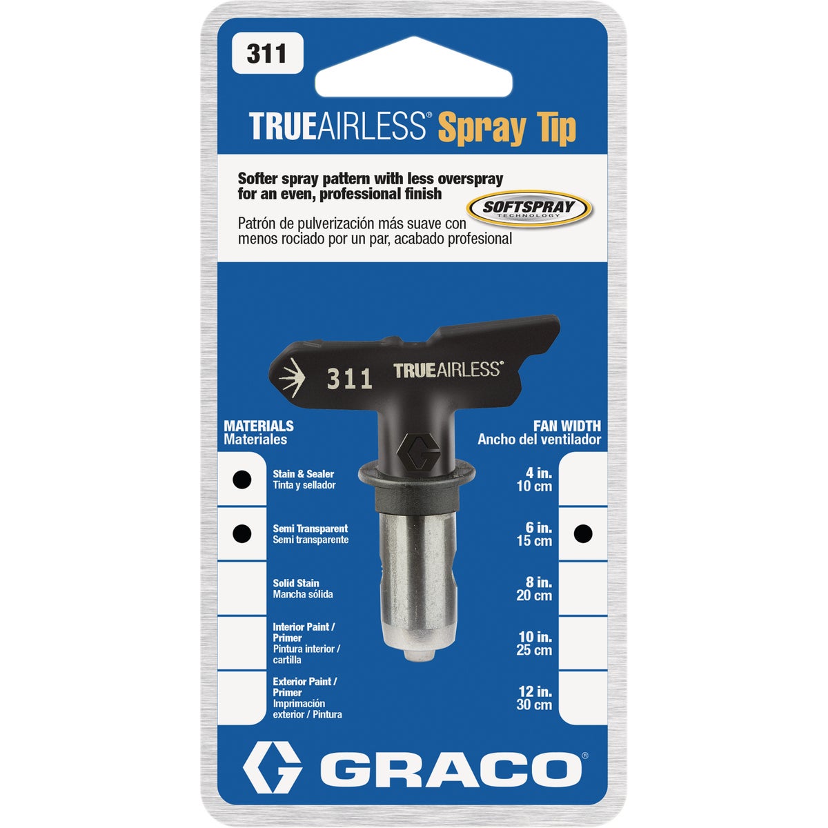 Graco Reverse-A-Clean 6 to 8 In. W. 0.011 Tip Paint Sprayer Airless Spray Tip Image 6