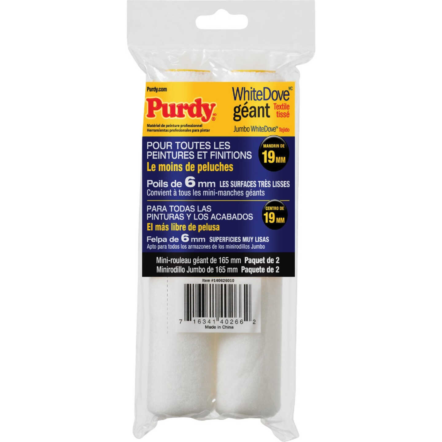 Purdy White Dove 6-1/2 In. x 1/4 In. Jumbo Mini Woven Fabric Roller Cover (2-Pack) Image 7