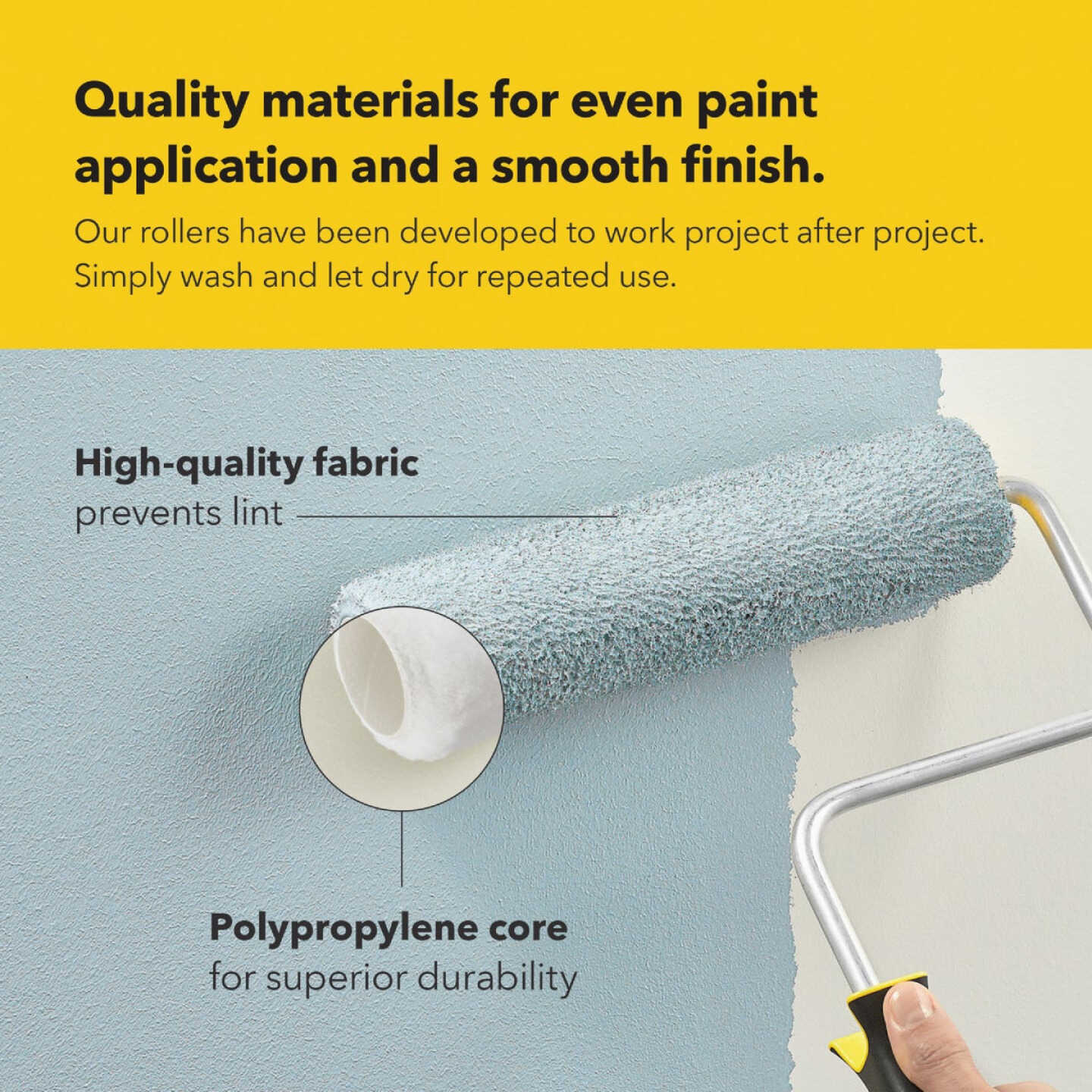 Purdy White Dove 6-1/2 In. x 1/4 In. Jumbo Mini Woven Fabric Roller Cover (2-Pack) Image 3