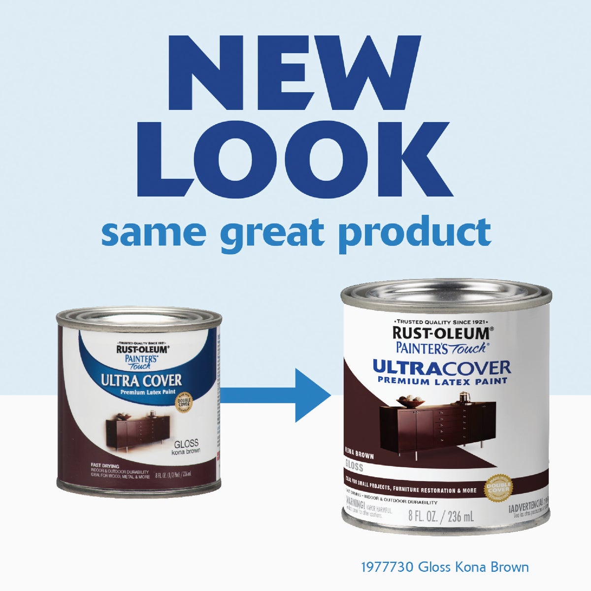 Rust-Oleum Painter's Touch 2X Ultra Cover Premium Latex Paint, Gloss Kona Brown, 1/2 Pt. Image 2
