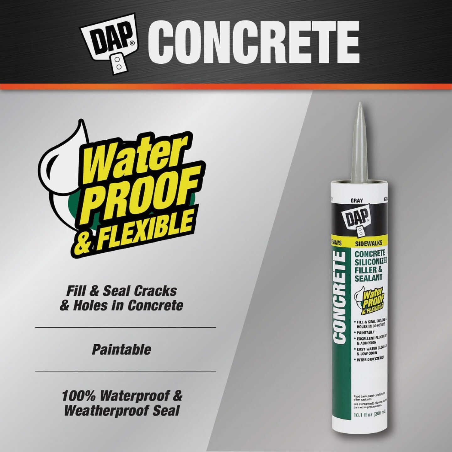 DAP 10.5 Oz. Gray Concrete Waterproof Filler and Sealant Image 2