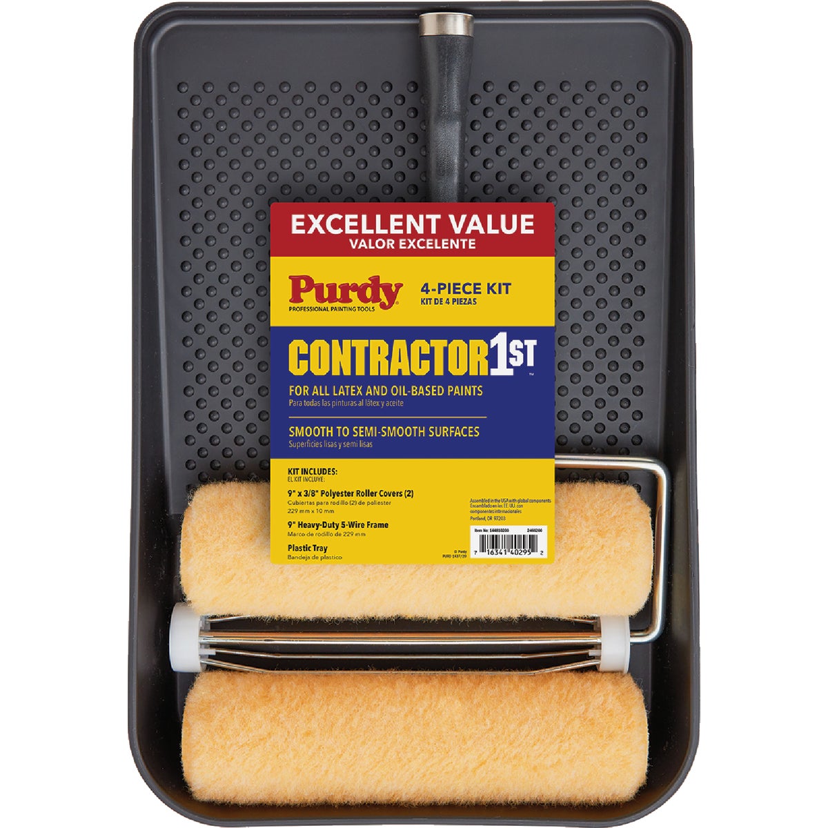 Purdy Contractor 1st 9 In. 3/8 In. Knit Roller & Tray Set (4-Piece) Image 1