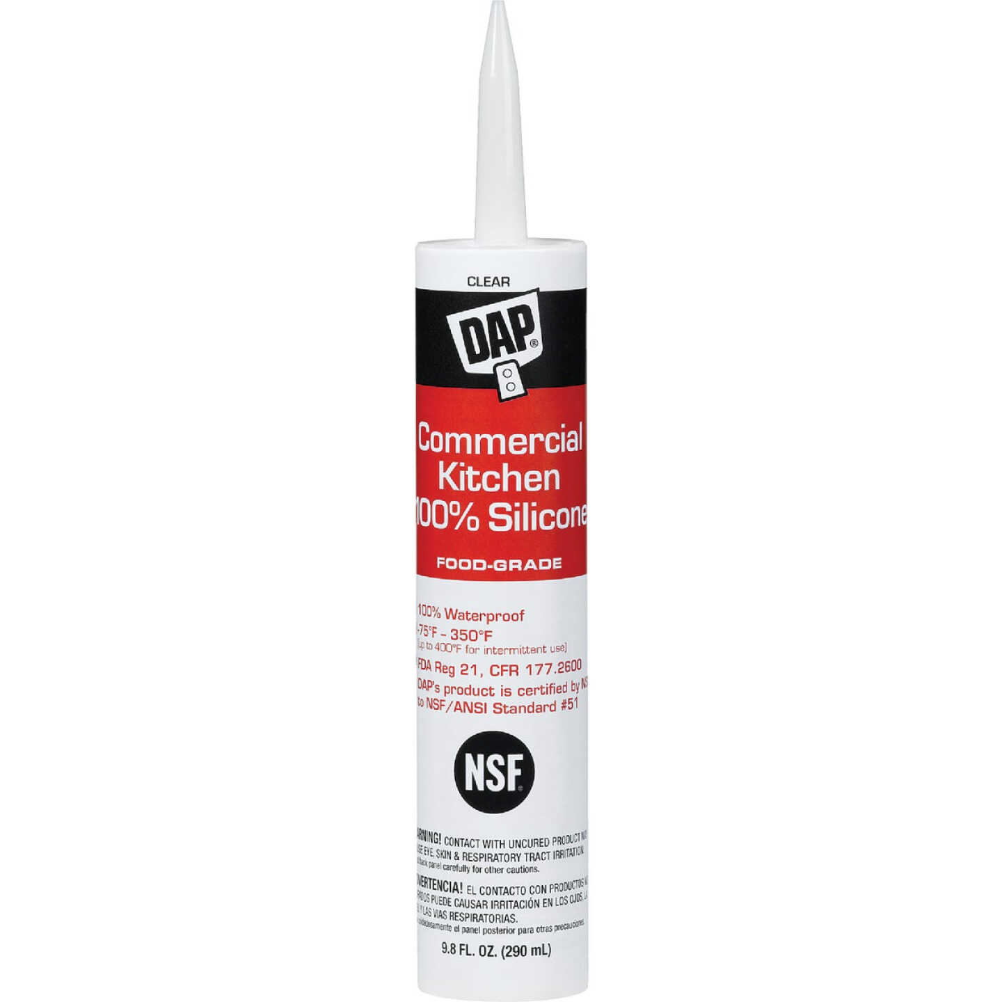 DAP 9.8 Oz. Commercial Kitchen Food-Grade Silicone Sealant, Clear Image 1