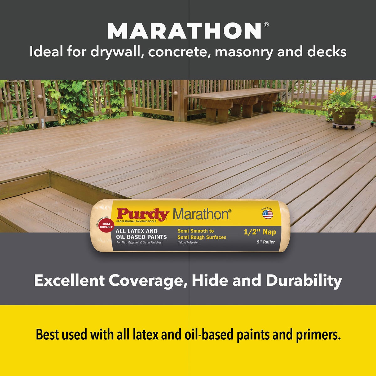 Purdy Marathon 9 In. x 3/8 In. Knit Fabric Roller Cover Image 2