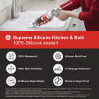 GE Supreme Silicone Kitchen & Bath Sealant, Clear, 10.1 Oz. Cartridge Image 3