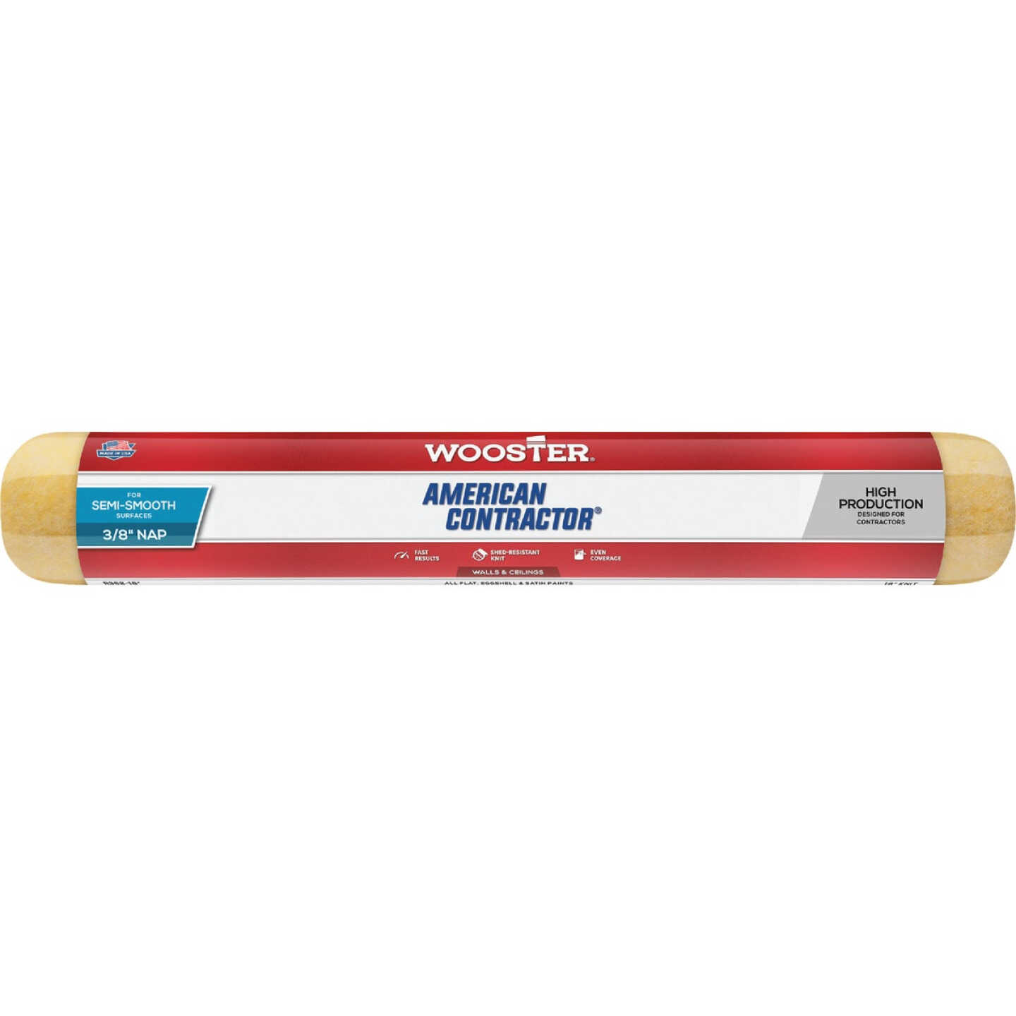 Wooster American Contractor 18 In. x 3/8 In. Knit Fabric Roller Cover Image 1