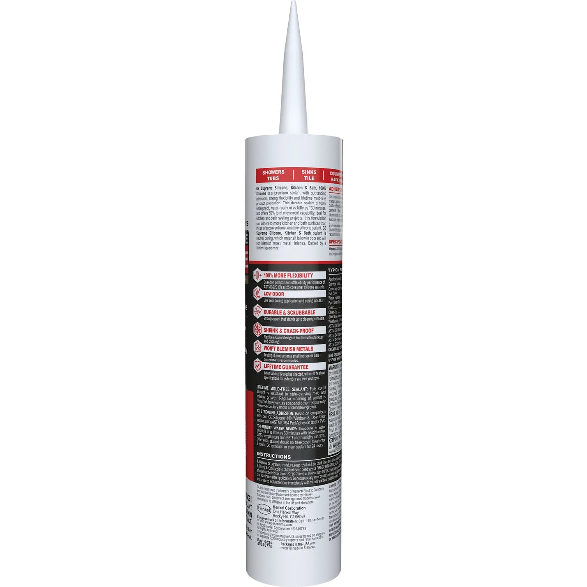 GE Supreme Silicone 10.1 Oz. White Kitchen & Bath Sealant Image 7