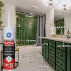 GE Supreme Silicone Kitchen & Bath Sealant, Almond, 10.1 Oz. Cartridge Image 4