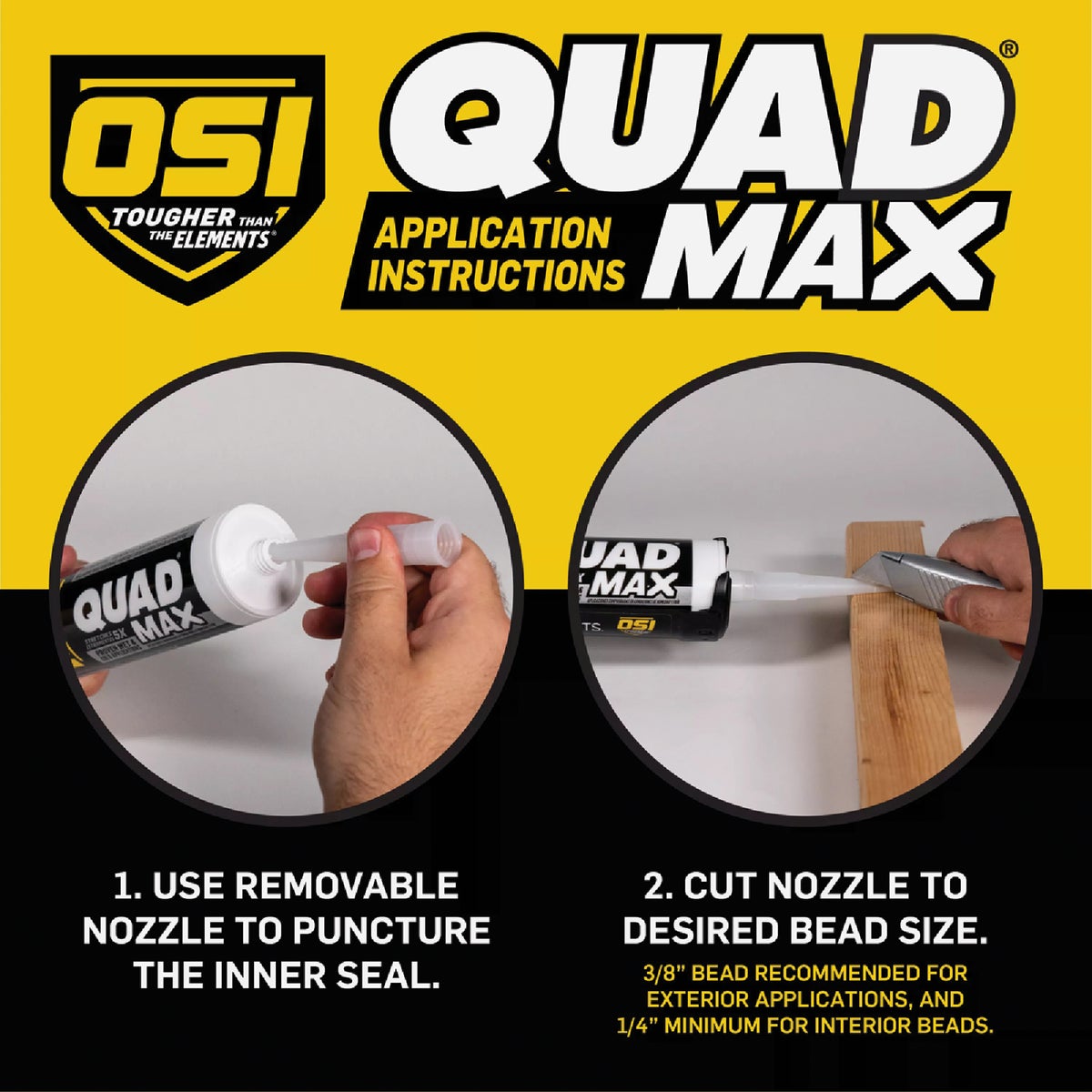 OSI QUAD MAX 9.5 Oz. Window, Door & Siding Sealant, White Image 3