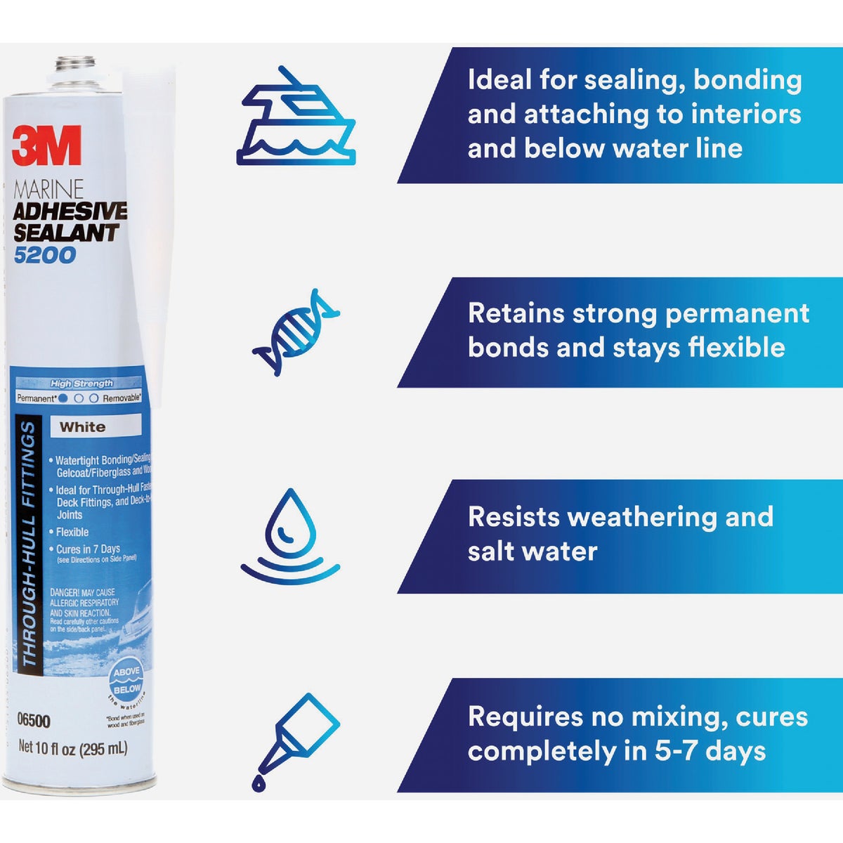 3M 10 Oz. Black  Marine Adhesive Sealant 5200 Image 2