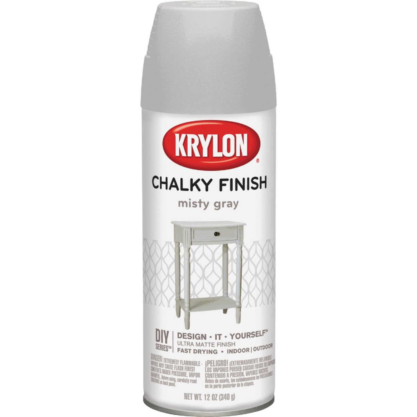 Krylon CHALKY FINISH 12 Oz. Ultra Matte Chalk Spray Paint, Misty Gray Image 1