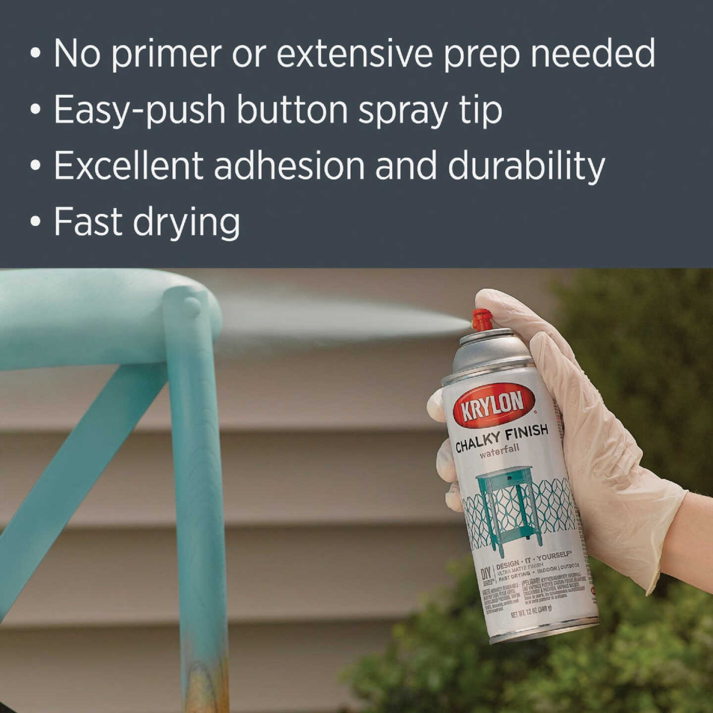 Krylon CHALKY FINISH 12 Oz. Ultra Matte Chalk Spray Paint, Anvil Gray Image 4