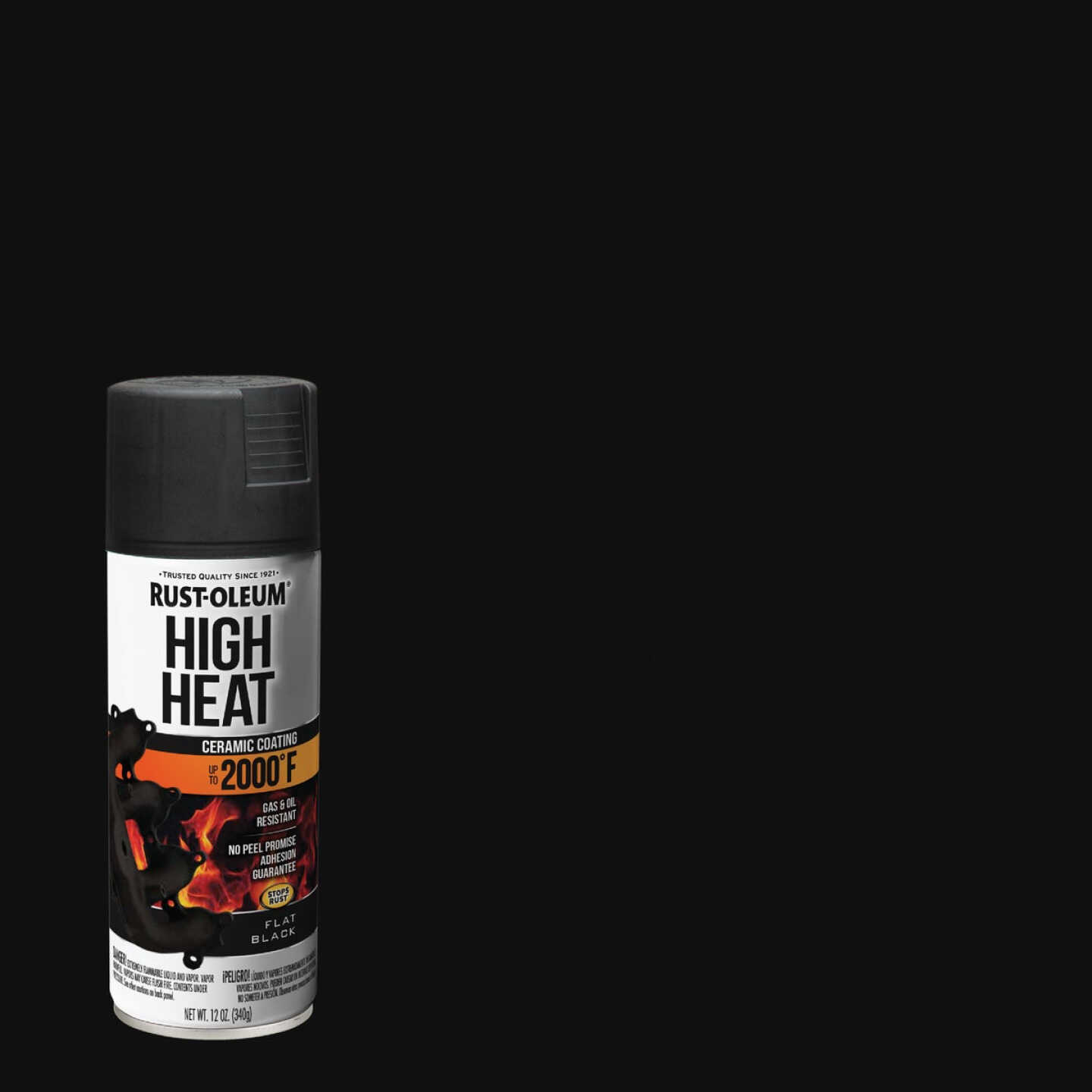 Rust-Oleum Stops Rust Flat Black 12 Oz. High Heat Spray Paint Image 1