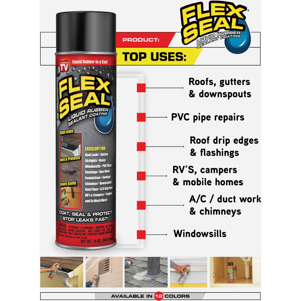 FLEX SEAL 14 Oz. Spray Rubber Sealant, Green Image 5
