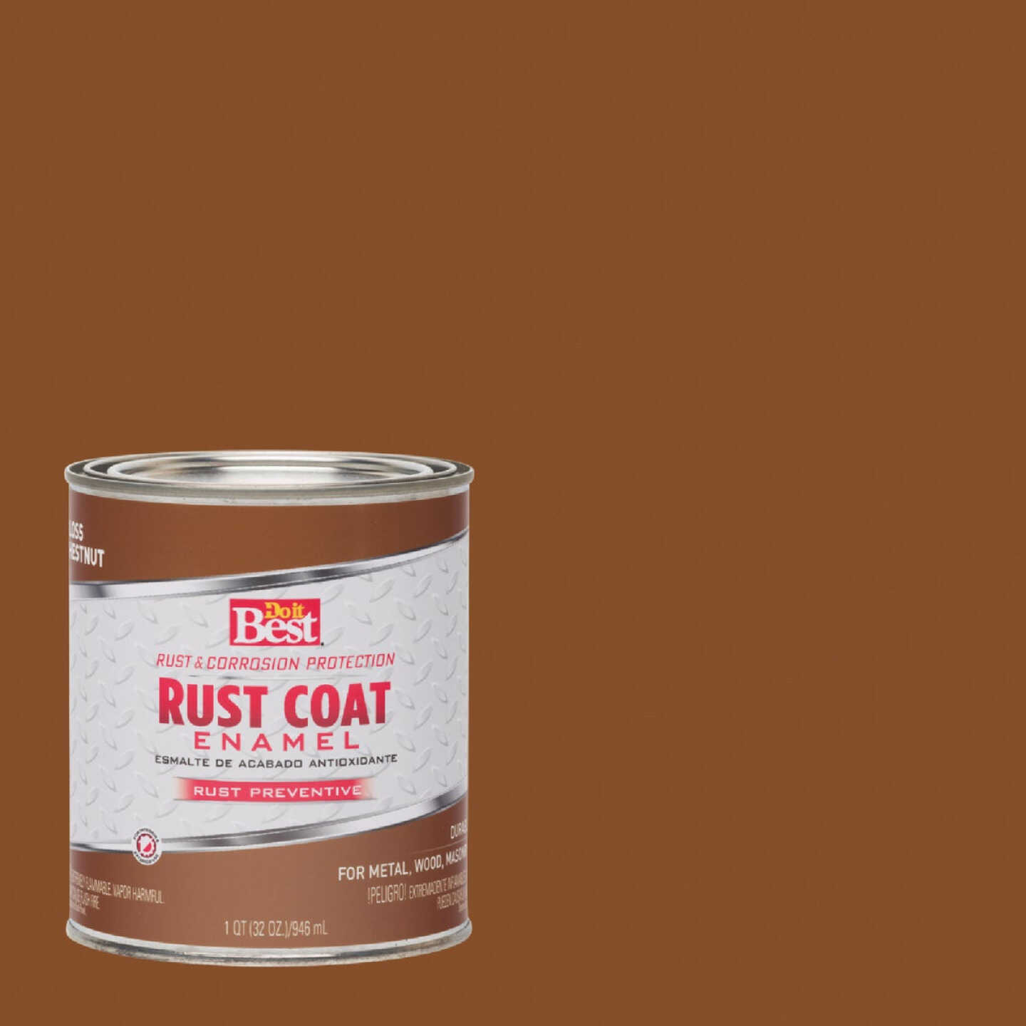 Do it Best Rust Coat Oil-Based Gloss Enamel, Chestnut, 1 Qt. Image 1