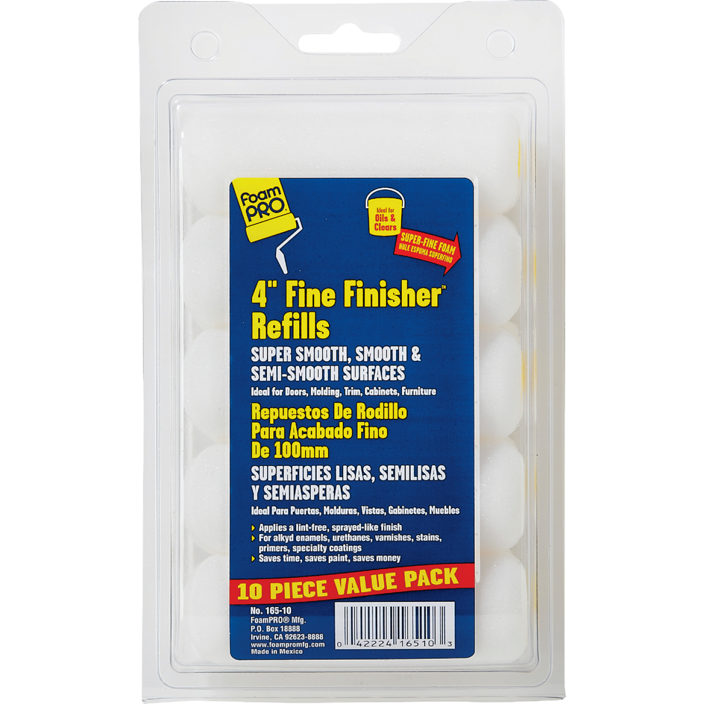 FoamPro Fine Finisher 4 In. Mini Foam Roller Cover (10-Pack) Image 1