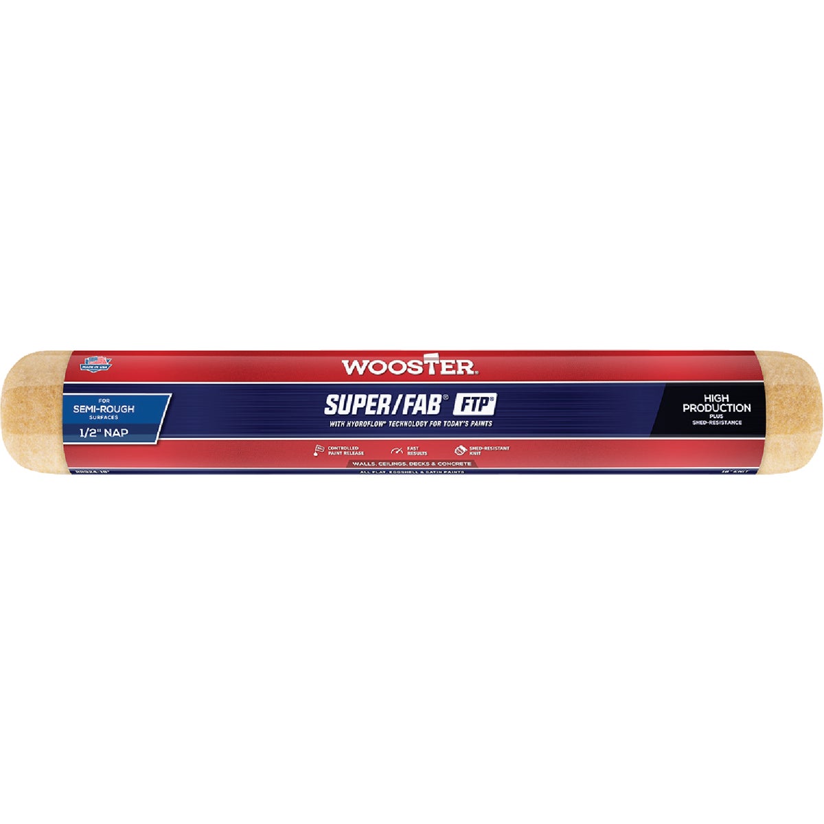 Wooster Super/Fab FTP 18 In. x 1/2 In. Knit Fabric Roller Cover Image 1