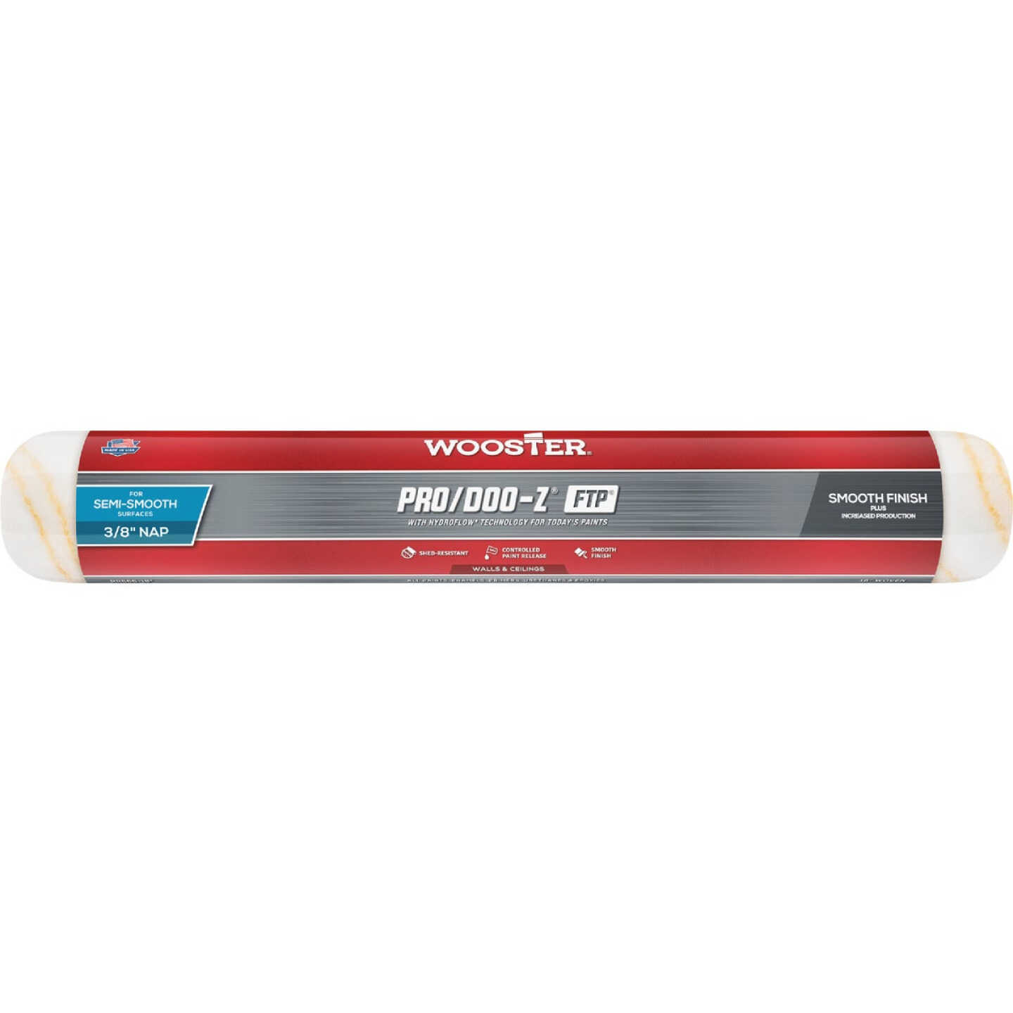 Wooster Pro/Doo-Z FTP 18 In. x 3/8 In. Woven Fabric Roller Cover Image 1