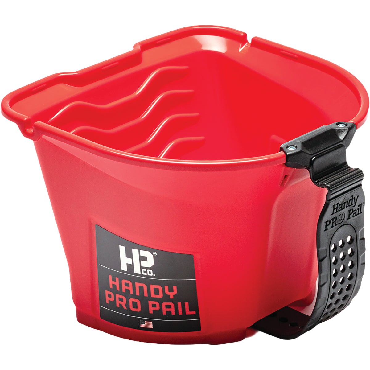 Handy Pro Pail 1 Qt. Red Paint Brush & Mini Roller Painter's Bucket With Adjustable Strap And Magnetic Brush Holder