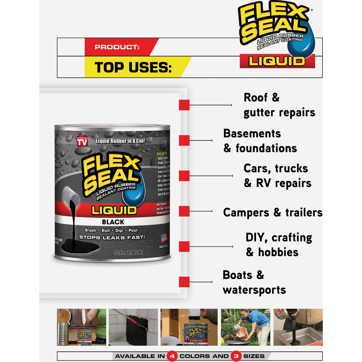 FLEX SEAL 1 Gal. Liquid Rubber Sealant, Black Image 6