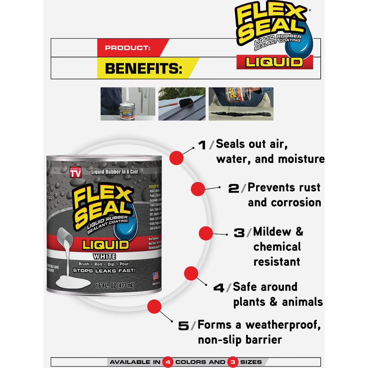 FLEX SEAL 1 Qt. Liquid Rubber Sealant, Black Image 5