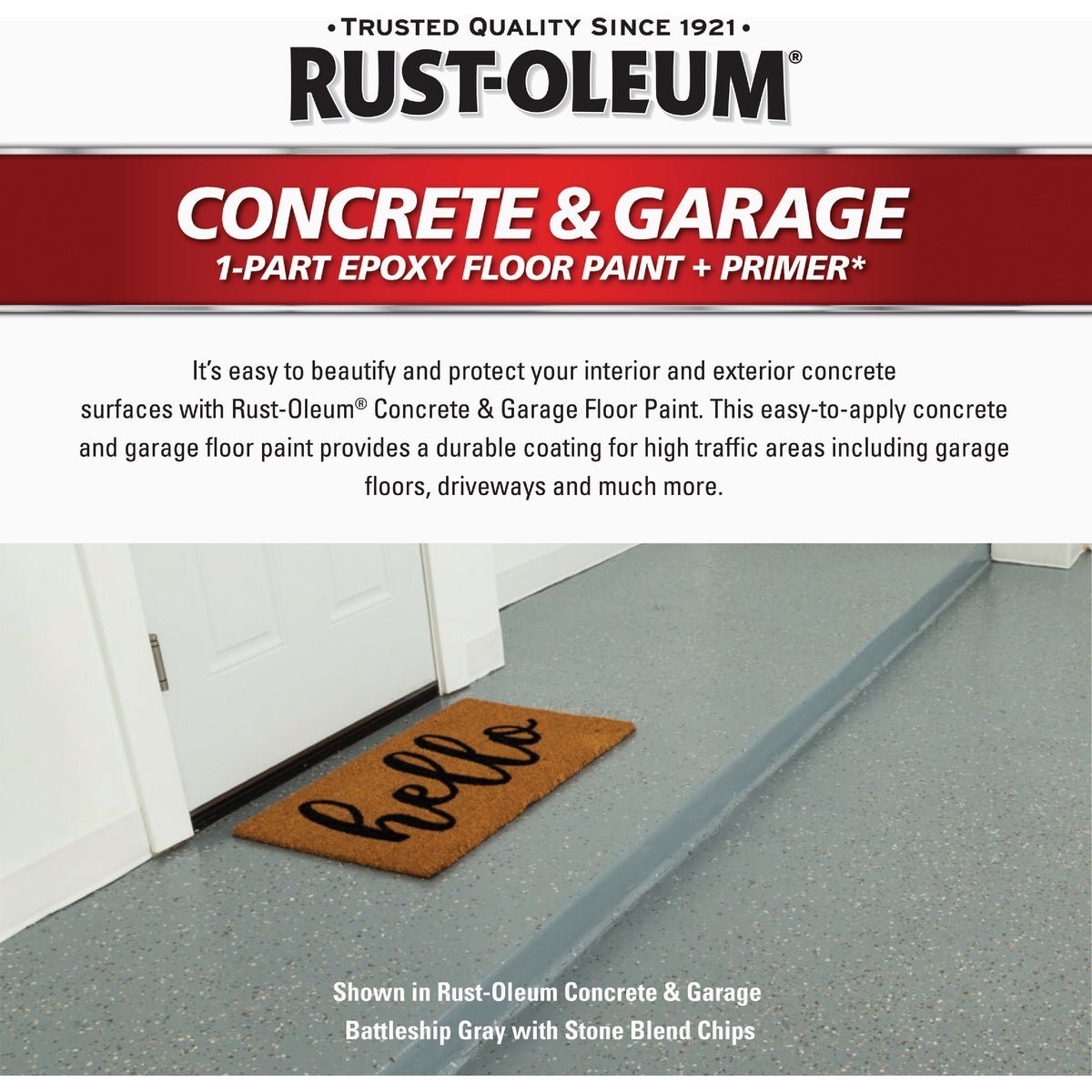 Rust-Oleum Concrete & Garage Floor Paint & Primer, 1 Gal., Deep Base Image 2