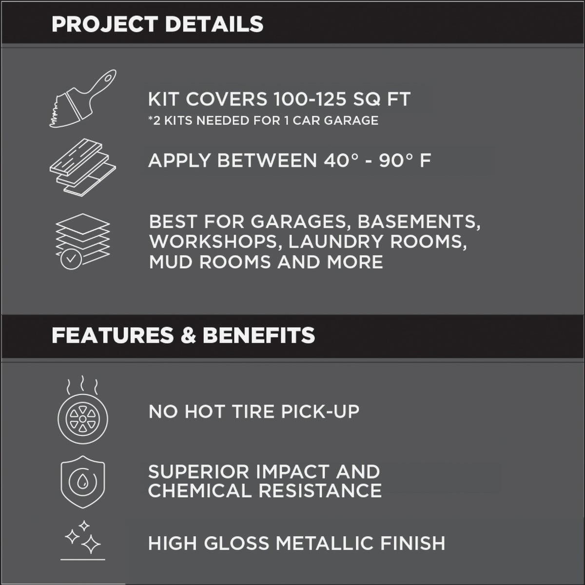 Rust-Oleum RockSolid Metallic Floor Coating Kit, Silver, 70 Oz. Image 3