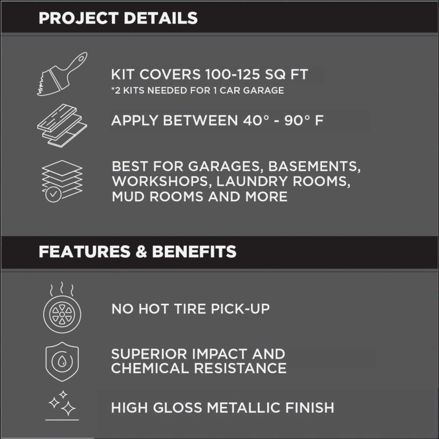 Rust-Oleum RockSolid Metallic Floor Coating Kit, Silver, 70 Oz. Image 3