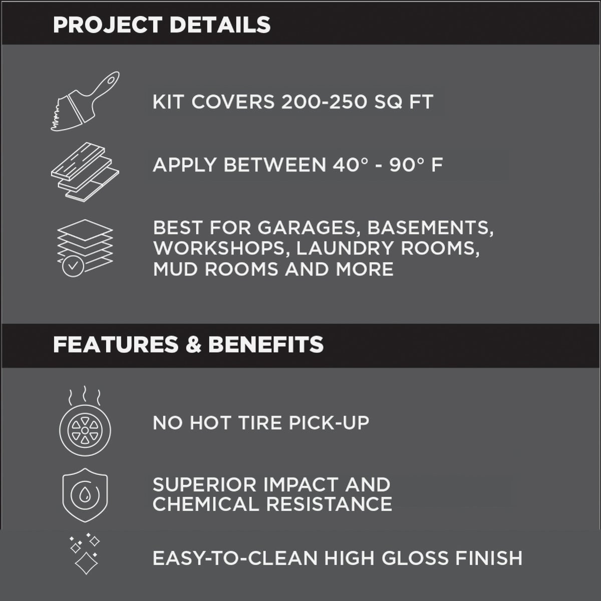 Rust-Oleum RockSolid Low VOC Garage Floor Coating Kit, Gray, 76 Oz. Image 3