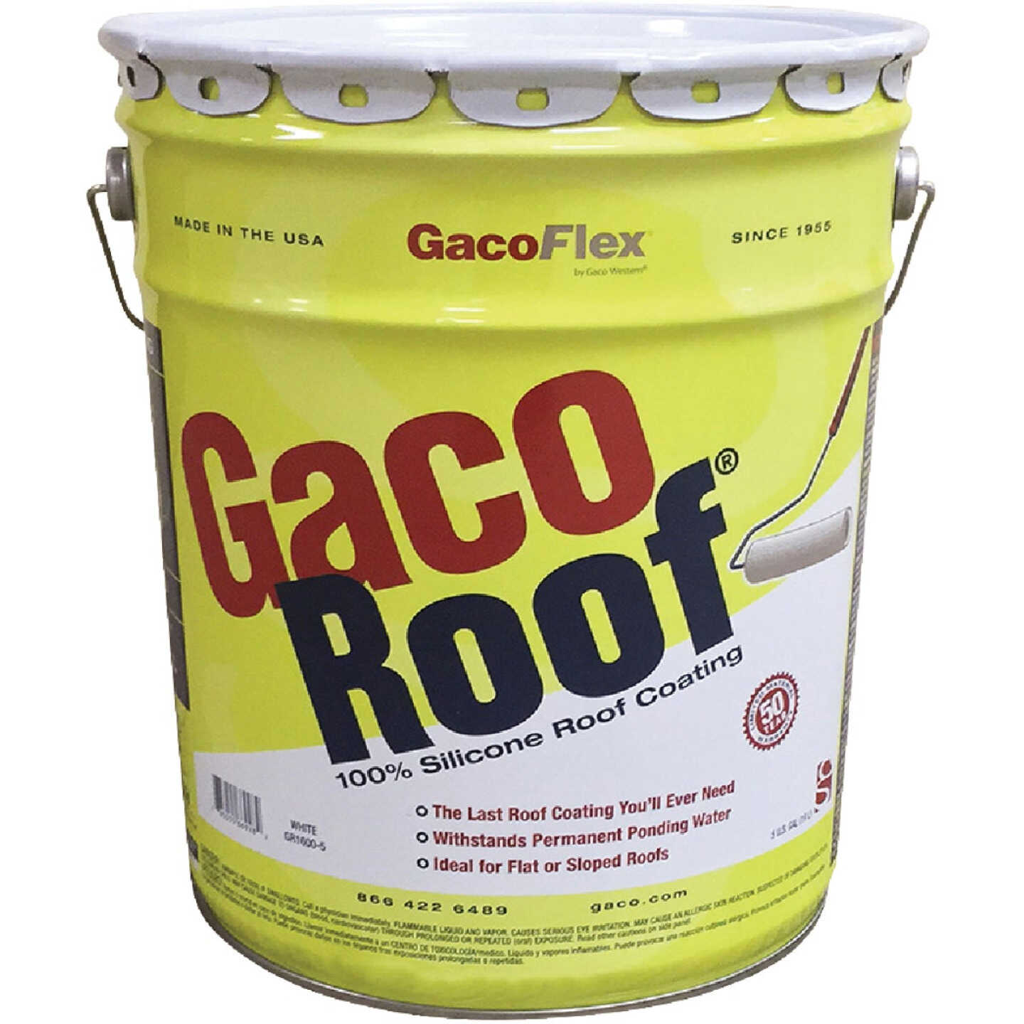 GacoRoof Silicone Roof Coating, White, 5 Gal. Image 1