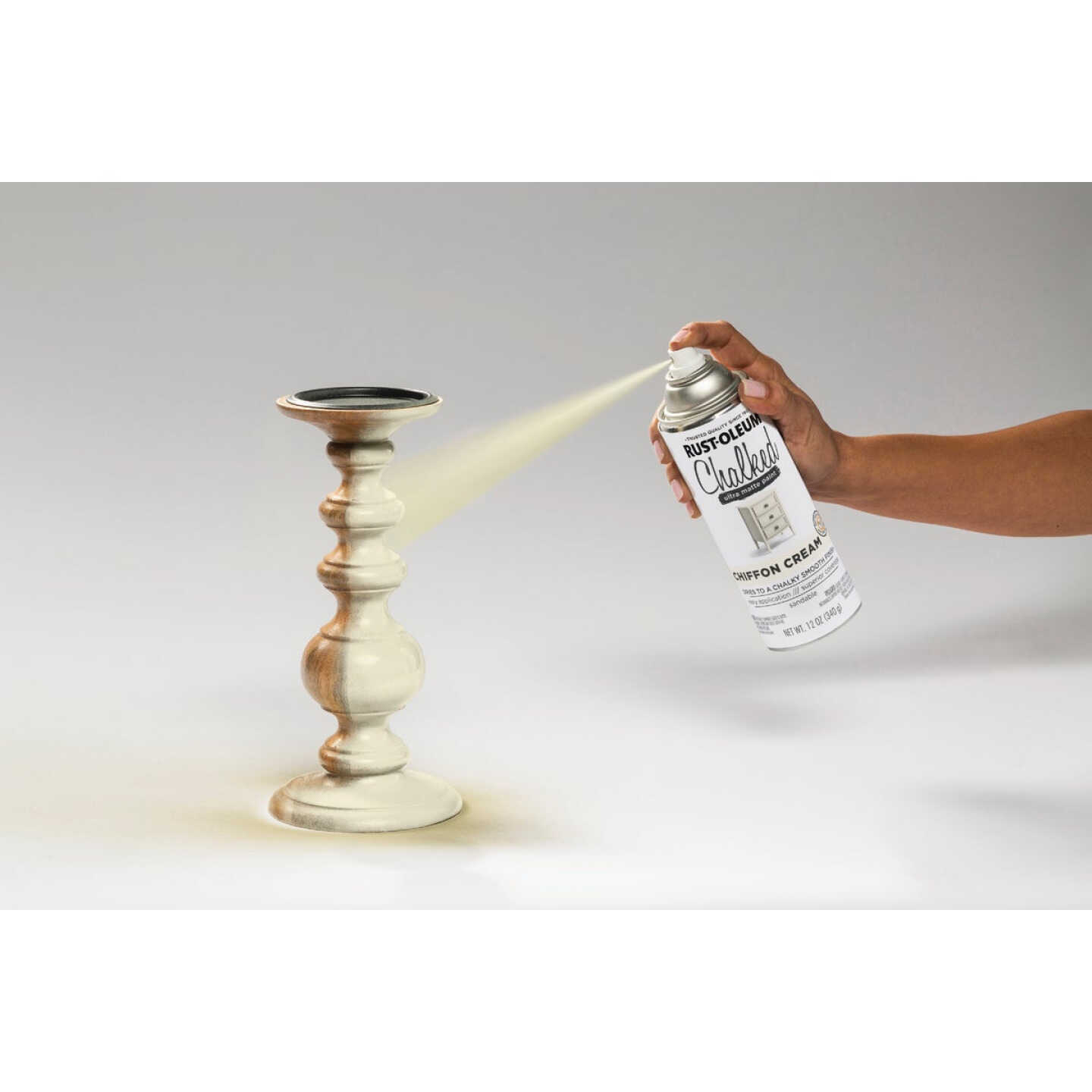 Rust-Oleum Chalked 12 Oz. Ultra Matte Spray Paint, Chiffon Cream Image 4