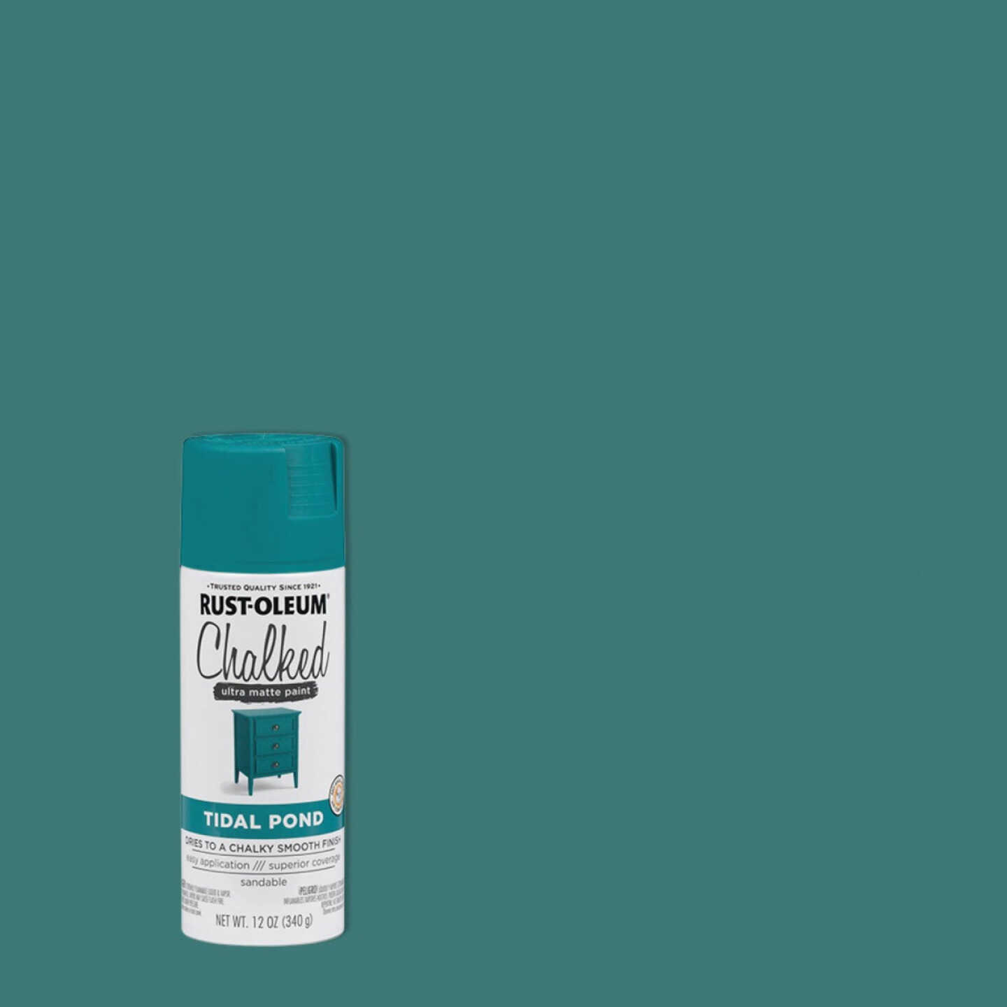 Rust-Oleum Chalked 12 Oz. Ultra Matte Spray Paint, Tidal Pond Image 1