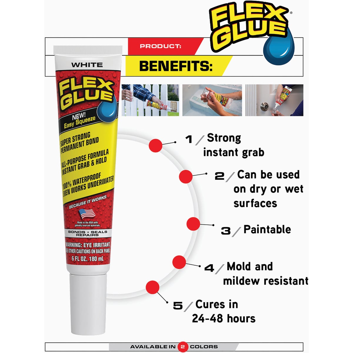Flex Glue 6 Oz. White Multi-Purpose Adhesive Image 4