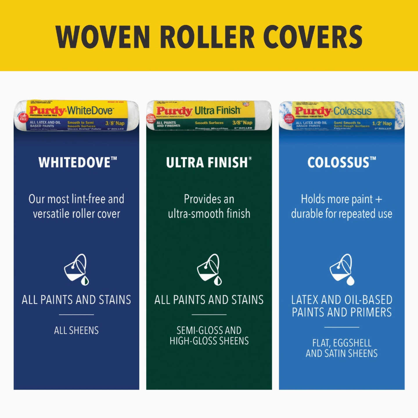 Purdy White Dove 18 In. x 3/8 In. Woven Fabric Roller Cover Image 4