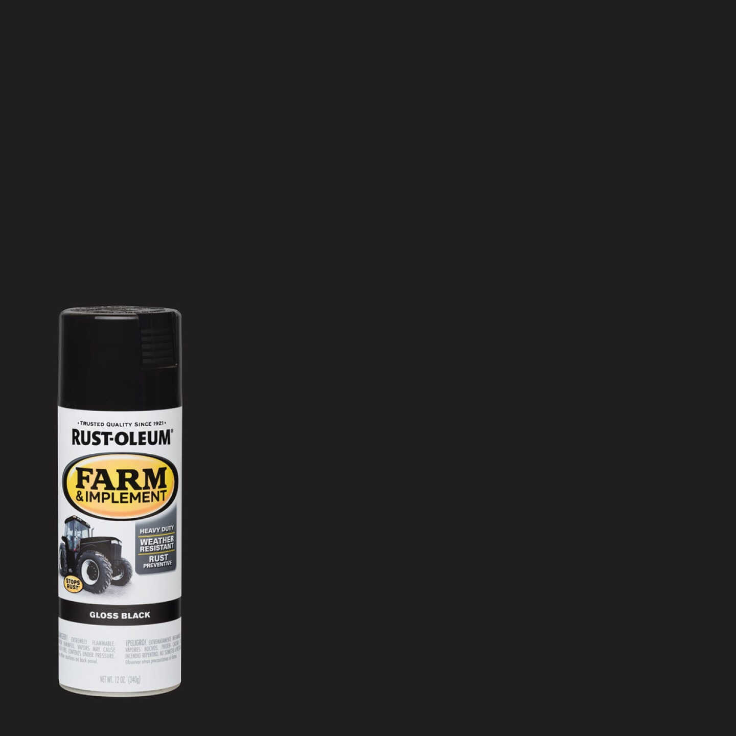 Rust-Oleum 12 Oz. Gloss Black Farm & Implement Spray Paint Image 1
