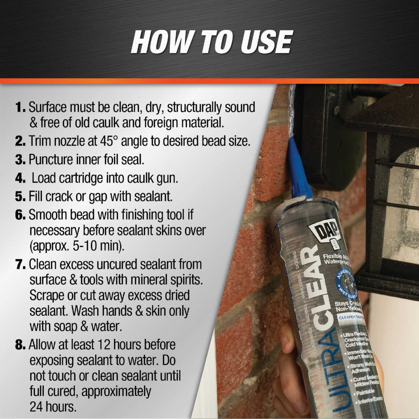 DAP Ultra Clear 10.1 Oz. Flexible Elastomeric Sealant, Clear Image 4