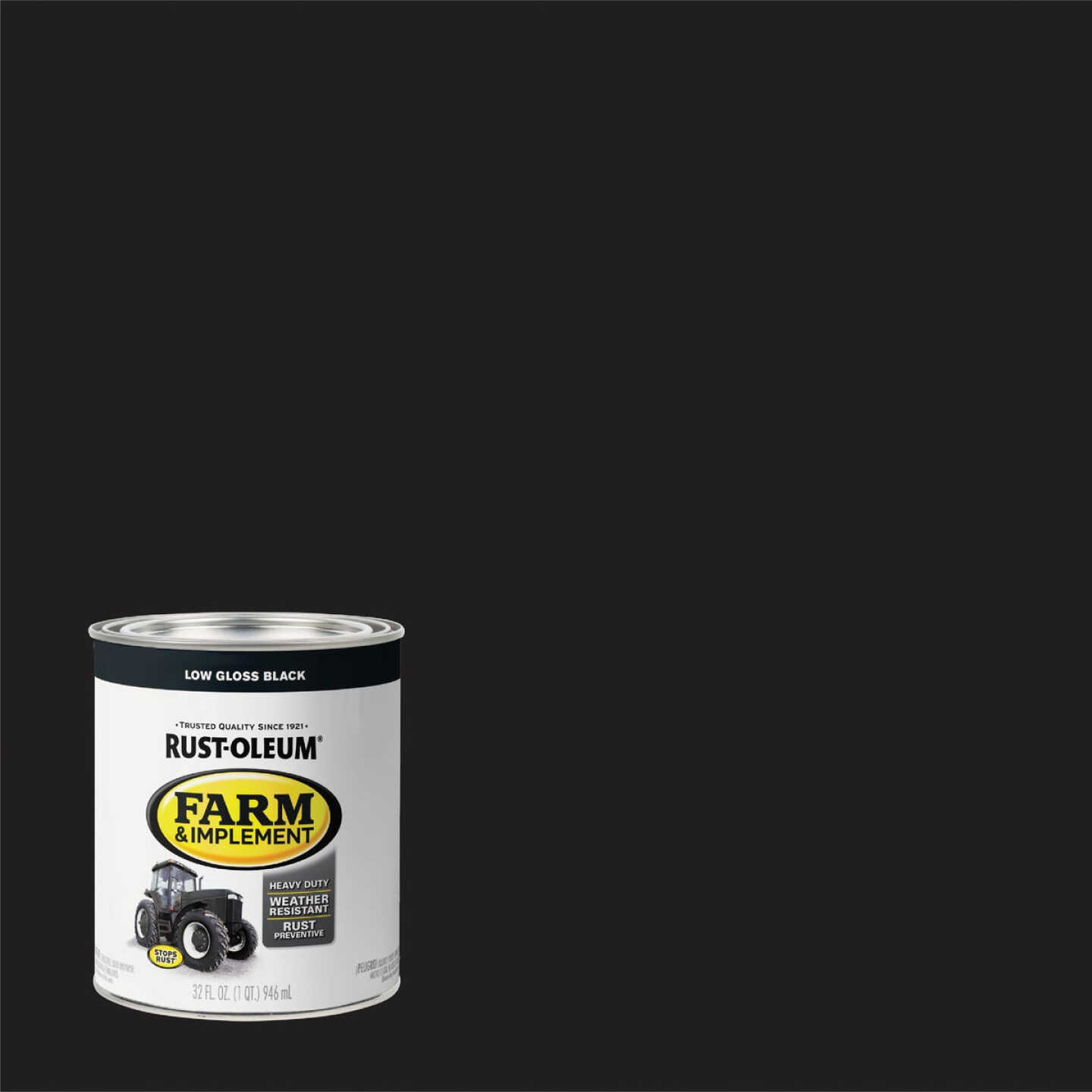 Rust-Oleum 1 Quart Black Low Gloss Farm & Implement Enamel Image 1