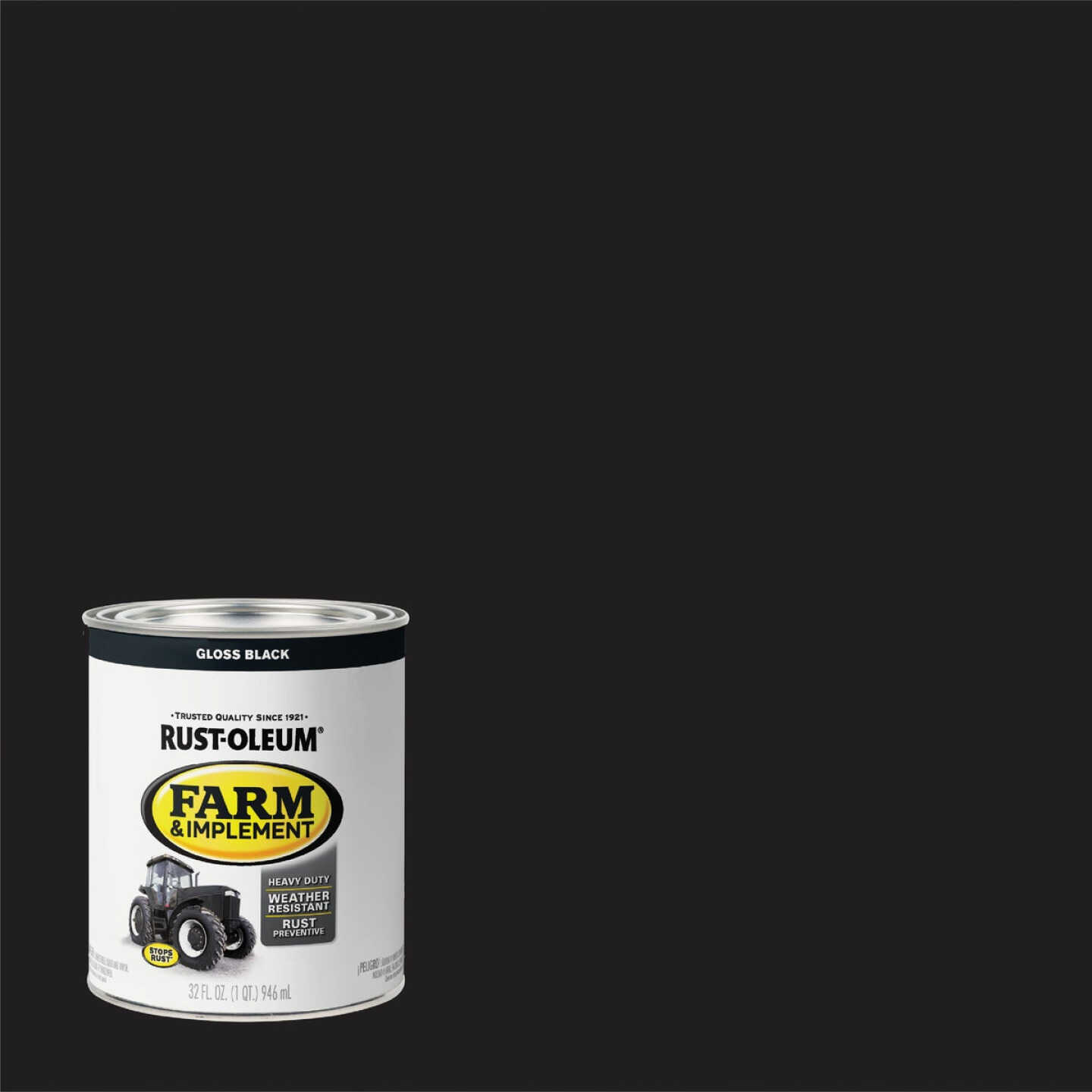 Rust-Oleum 1 Quart Black Gloss Farm & Implement Enamel Image 1