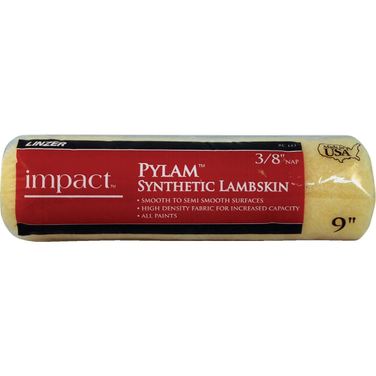 Linzer Impact 9 In. x 3/8 In. Pylam Synthetic Lambskin Roller Cover Image 1