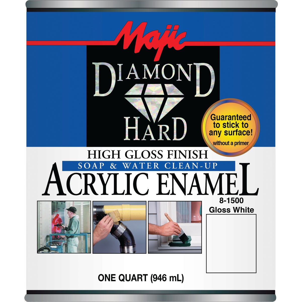 Majic Diamond Hard Acrylic Enamel, Gloss White, 1 Qt.
