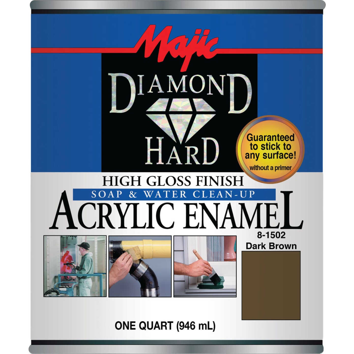 Majic Diamond Hard Acrylic Enamel, Dark Brown, 1 Qt. Image 1
