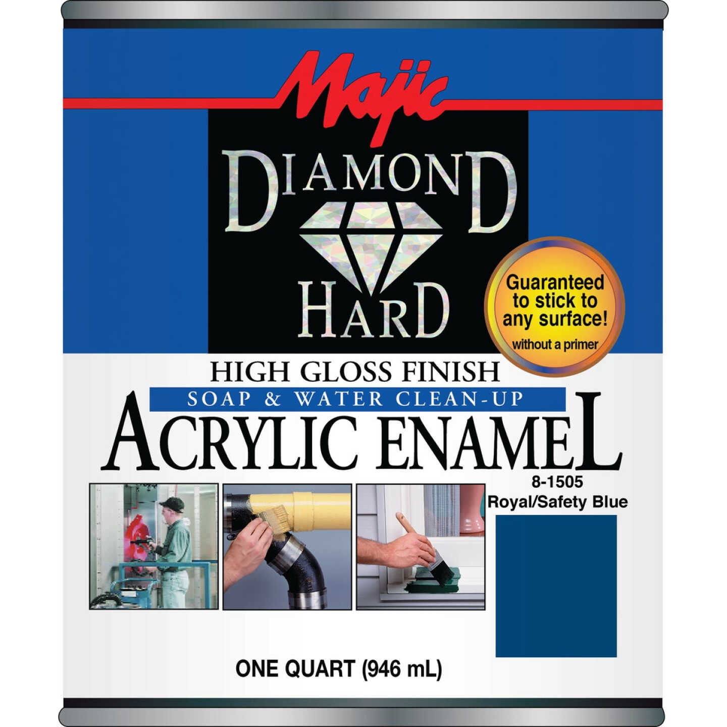 Majic Diamond Hard Acrylic Enamel, Safety Blue, 1 Qt. Image 1