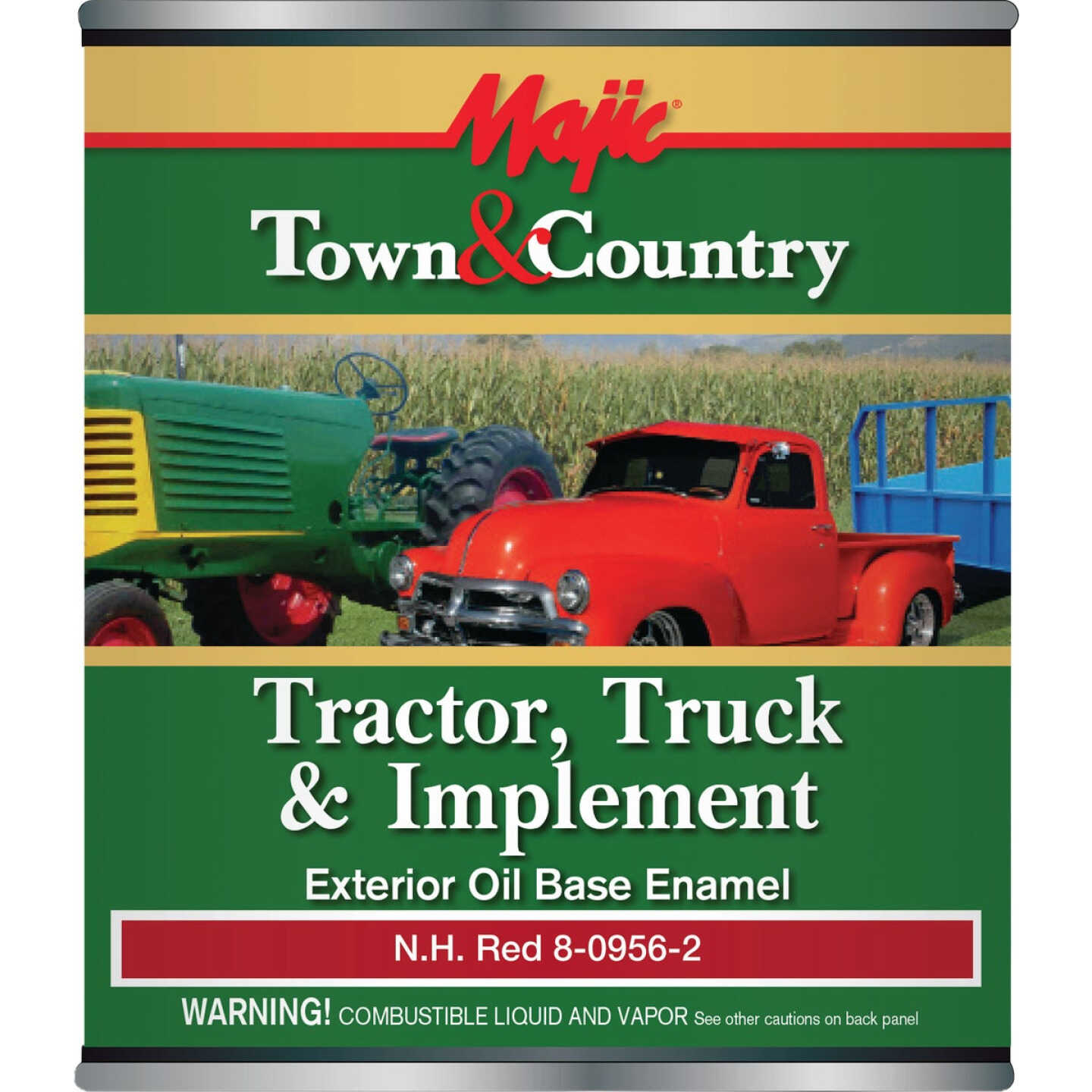 Majic Town & Country Tractor, Truck & Implement Enamel, New Holland Red, 1 Qt. Image 1