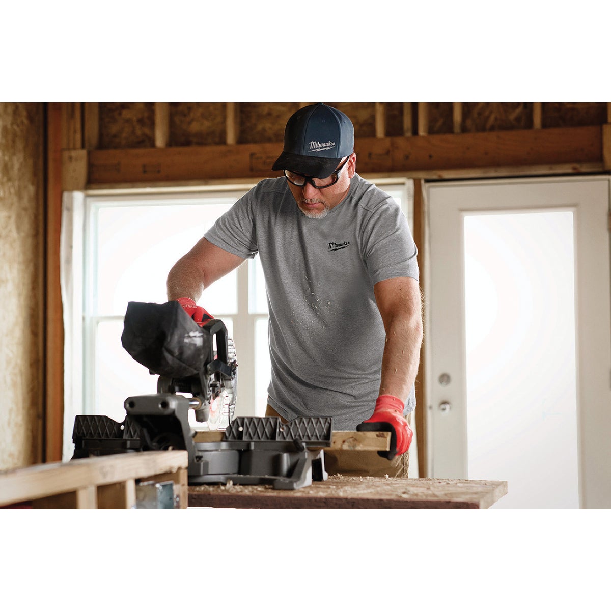 Milwaukee Large Gray Short Sleeve Unisex Hybrid Work Shirt Image 5